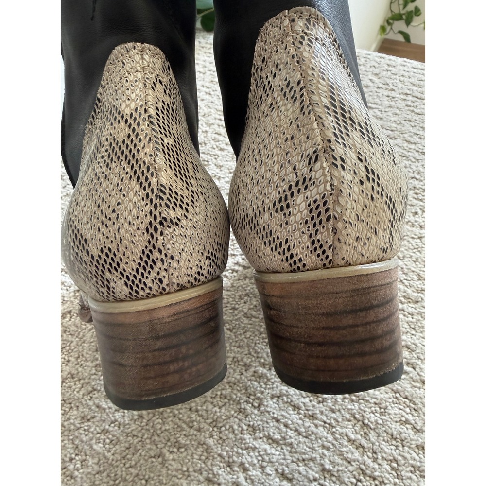 Freebird BY STEVEN WHISPER Tall Western Boots 9 Snakeskin Leather Embroidered - Picture 8 of 16